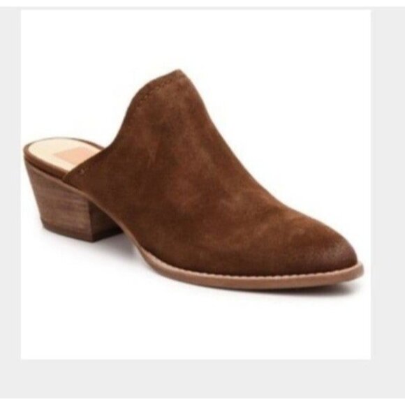 Dolce Vita Tan Shyann Suede Leather Mules Size 9.5 - Picture 1 of 9